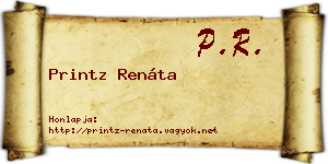 Printz Renáta névjegykártya